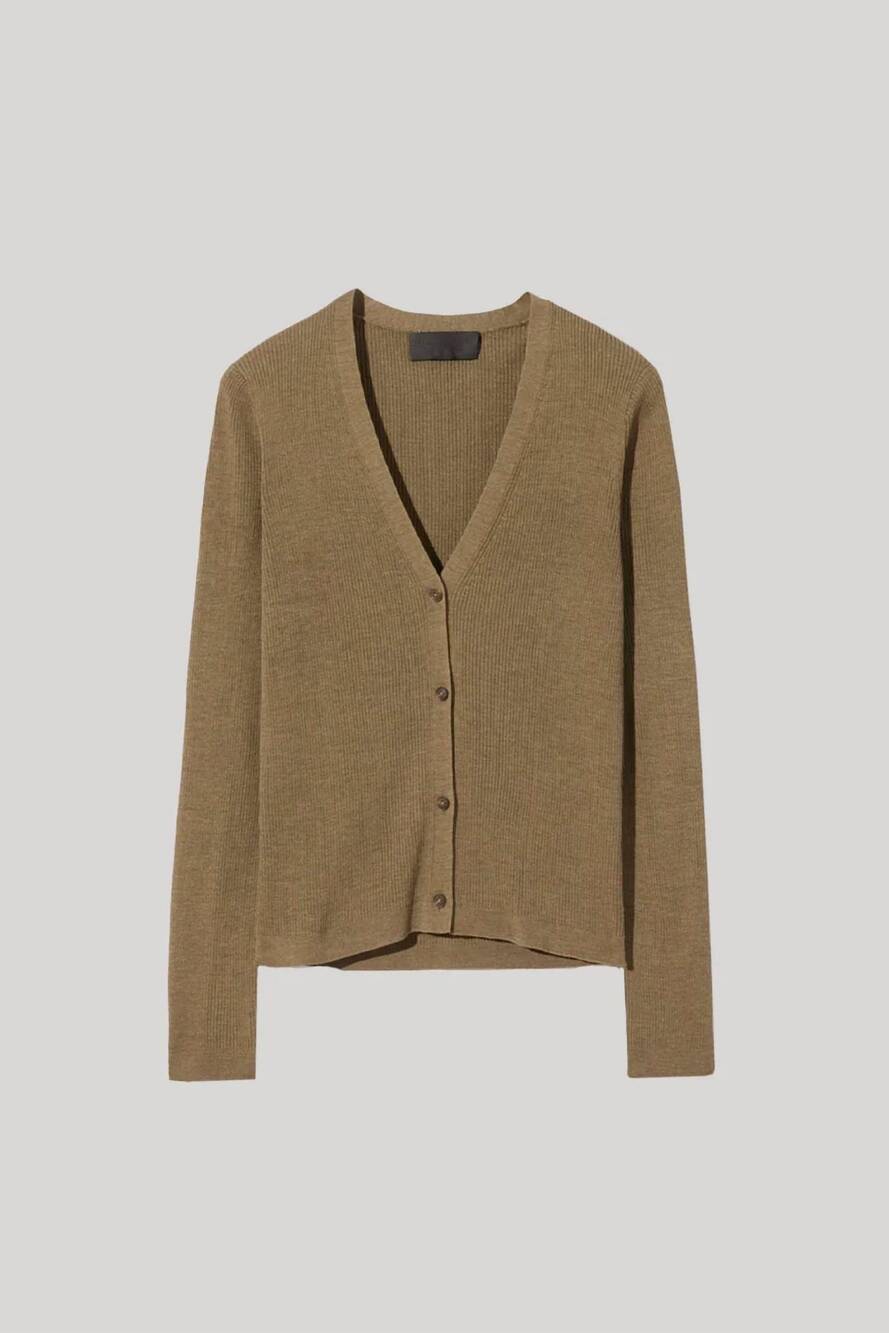 NEW NILI LOTAN women's nari silk cardigan in military green